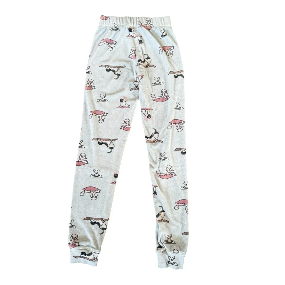 Super soft velour, Rose + vine dog print pajama stretch  Pants XXS